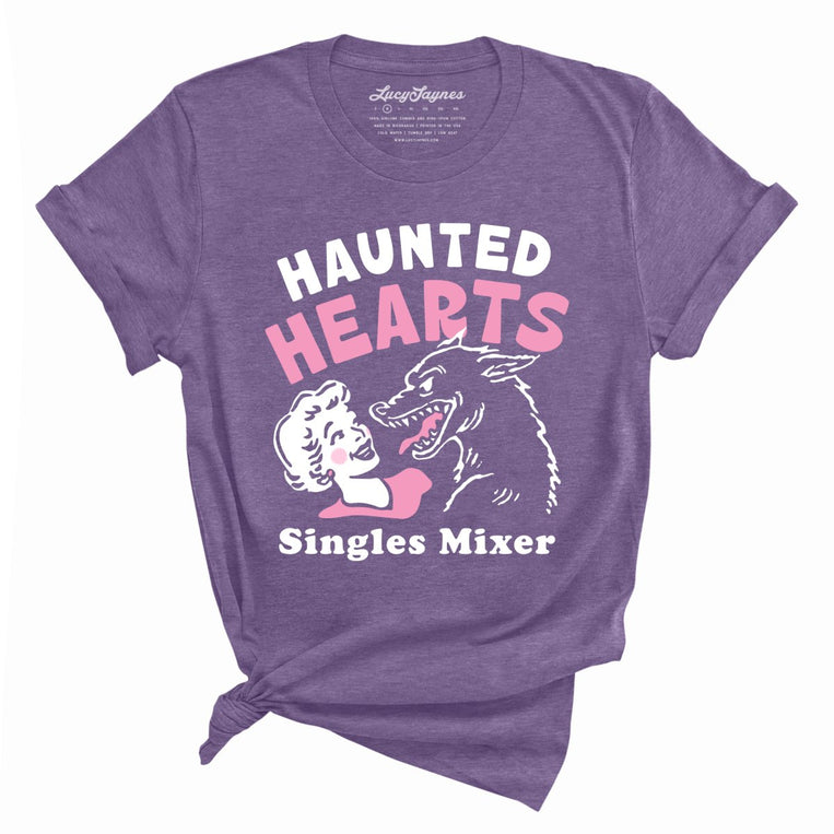 Haunted Hearts Singles Mixer - Heather Purple - Unisex T-Shirt