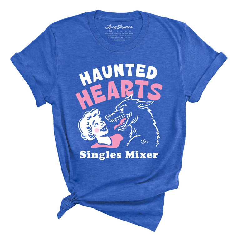 Haunted Hearts Singles Mixer - Heather True Royal - Unisex T-Shirt
