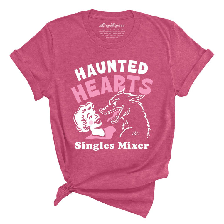Haunted Hearts Singles Mixer - Heather Raspberry - Unisex T-Shirt