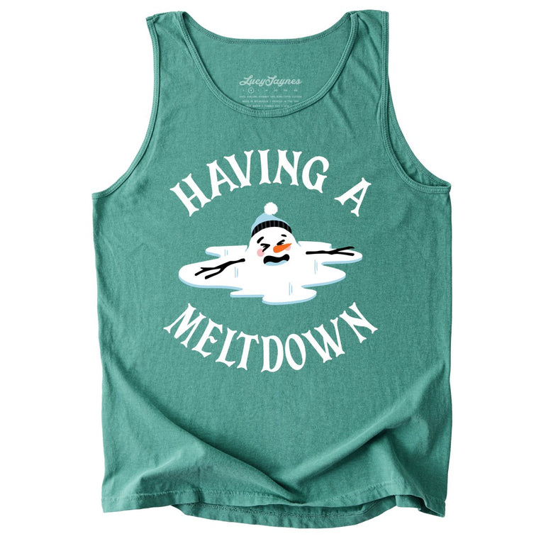 Having A Meltdown Comfort Colors Graphic Tank Top - Light Green