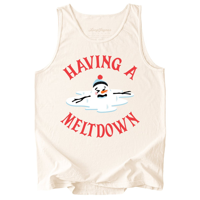Having A Meltdown Comfort Colors Graphic Tank Top - Ivory