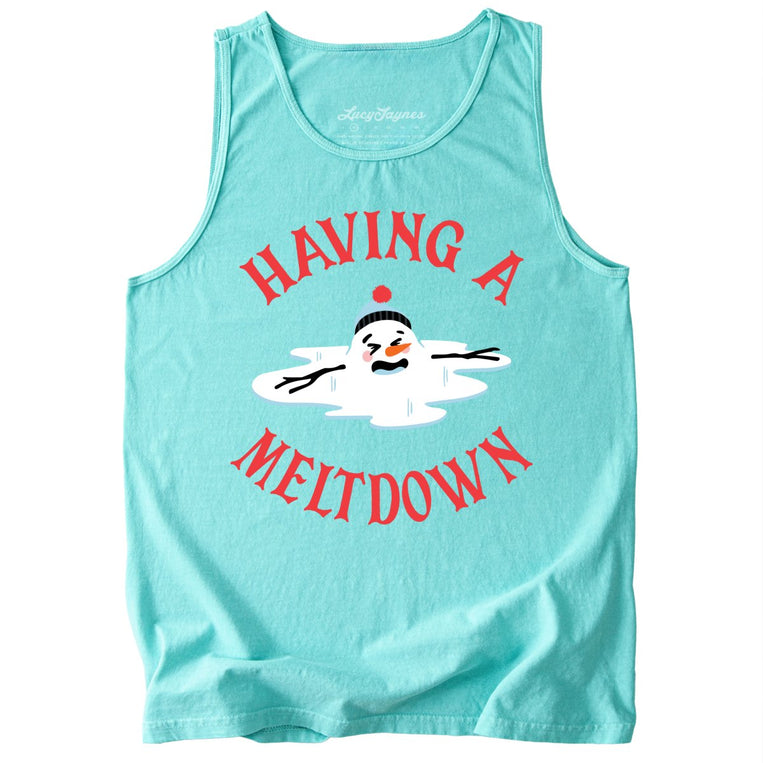 Having A Meltdown Comfort Colors Graphic Tank Top - Chalky Mint