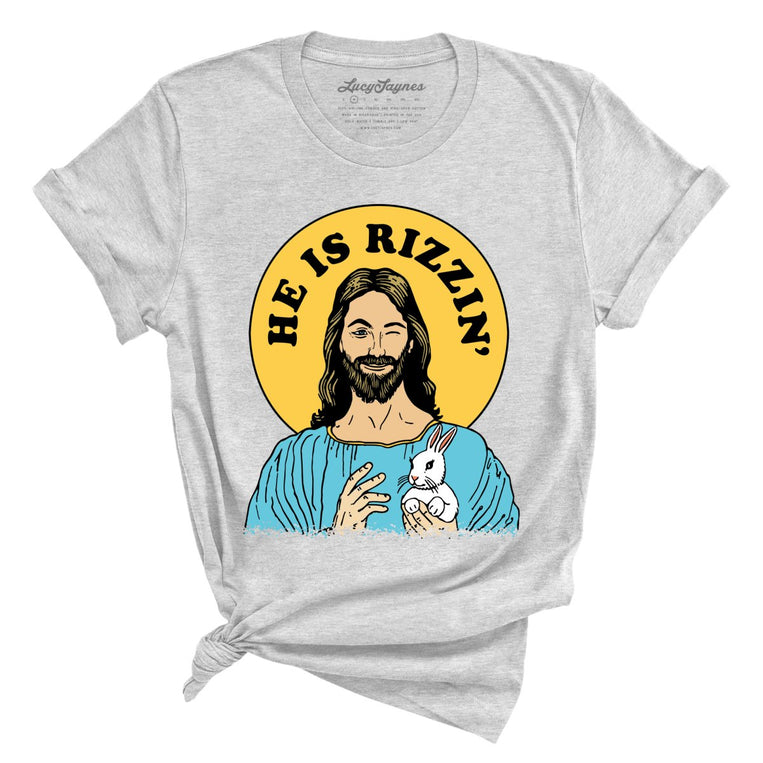 He Is Rizzin'. - Athletic Heather - Full Front