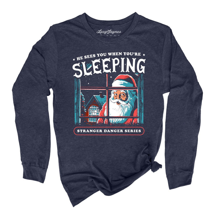 He Sees You When You're Sleeping - Heather Navy - Full Front