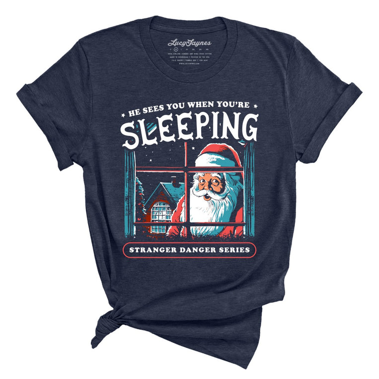 He Sees You When You're Sleeping - Heather Midnight Navy - Full Front