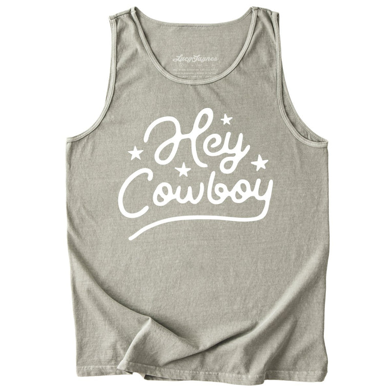 Hey Cowboy Comfort Colors Graphic Tank Top - Sandstone