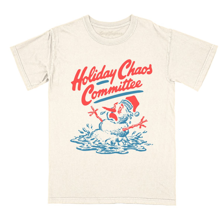 Holiday Chaos Committee - Ivory - Comfort Colors Tee