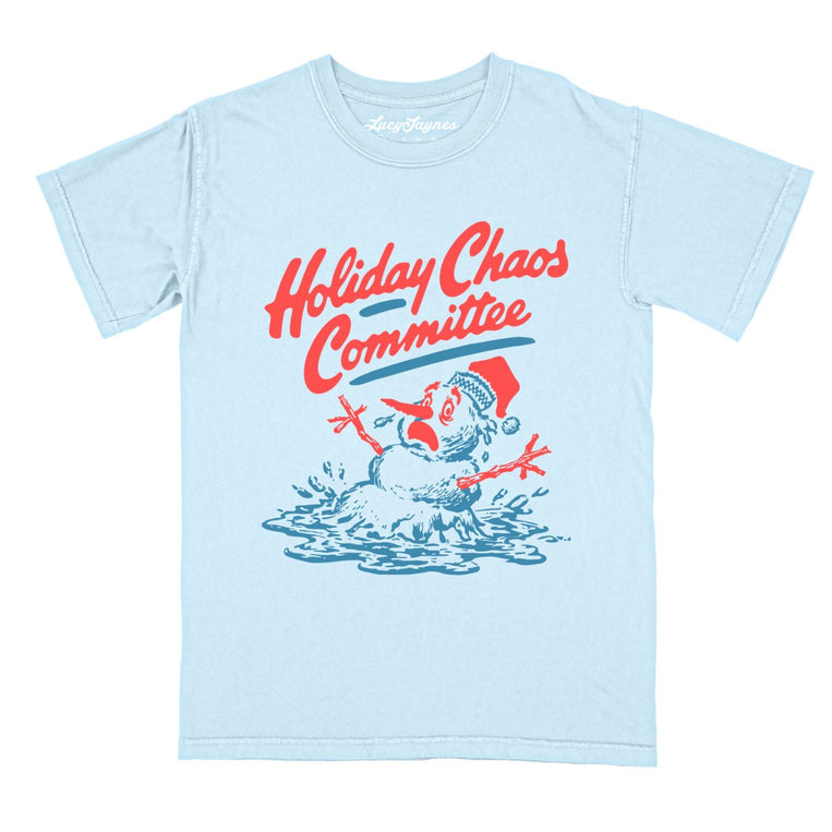 Holiday Chaos Committee - Chambray - Comfort Colors Tee