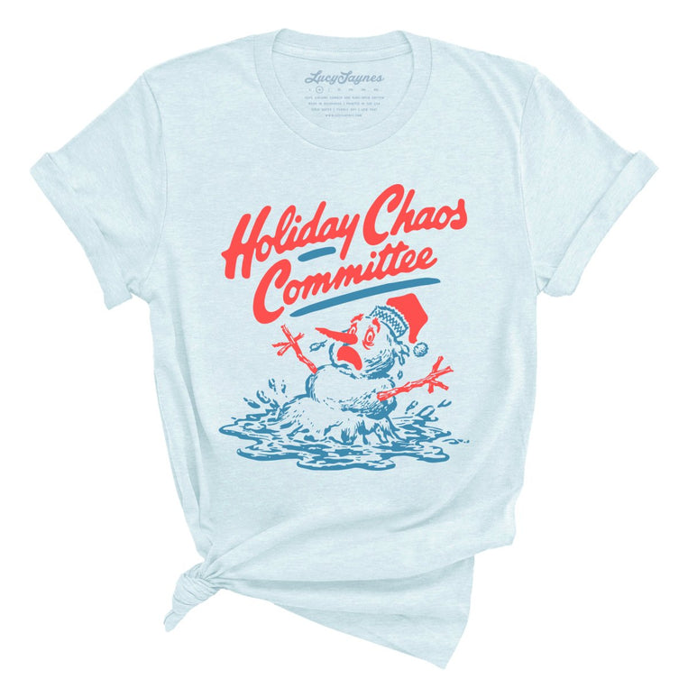 Holiday Chaos Committee - Heather Ice Blue - Unisex T-Shirt