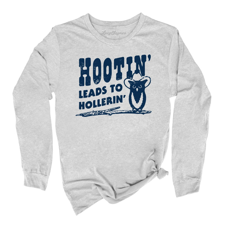 Hootin' Leads to Hollerin' - Athletic Heather - Full Front