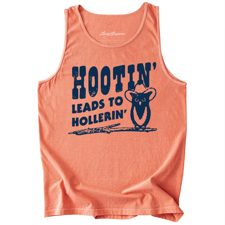 Hootin' Leads to Hollerin' Comfort Colors Graphic Tank Top - Terracotta