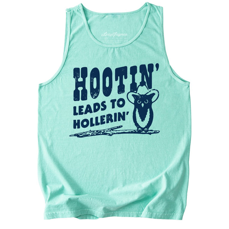 Hootin' Leads to Hollerin' Comfort Colors Graphic Tank Top - Island Reef