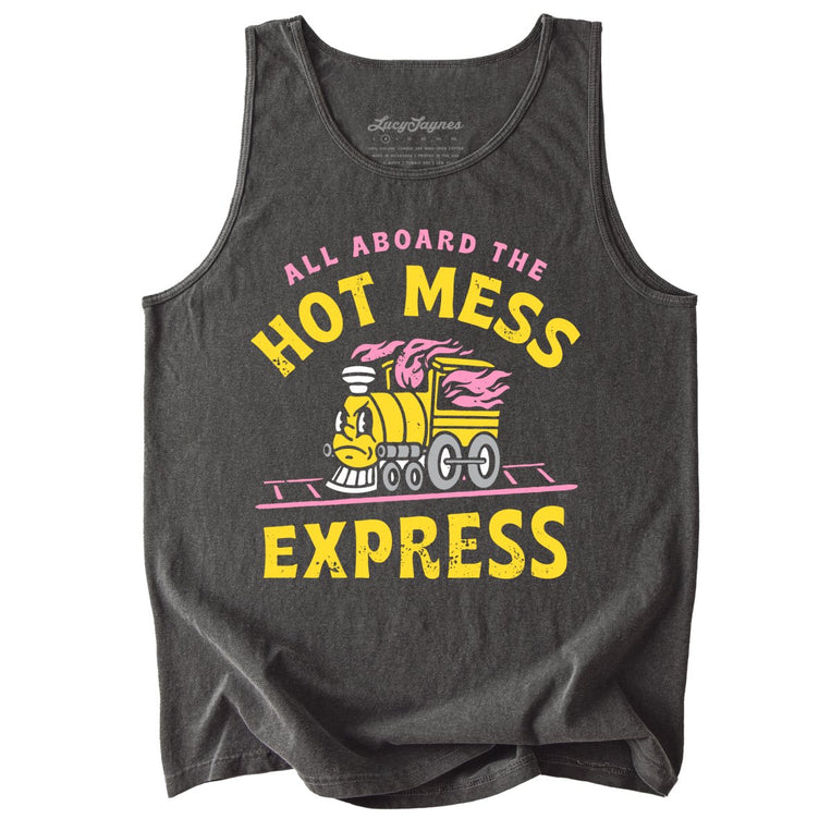 Hot Mess Express Comfort Colors Graphic Tank Top - Pepper