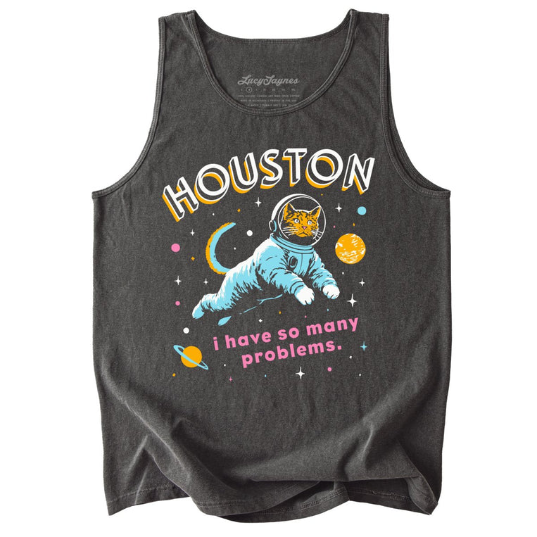 Houston I Have So Many Problems Comfort Colors Graphic Tank Top - Pepper