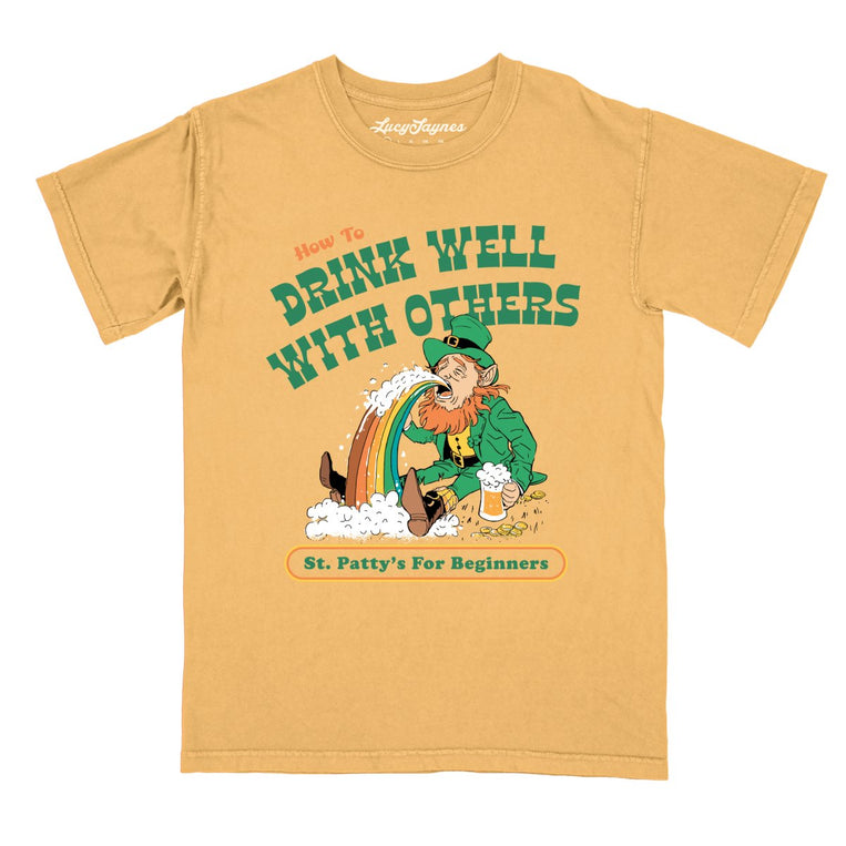 How To Drink Well With Others - Mustard - Comfort Colors Tee