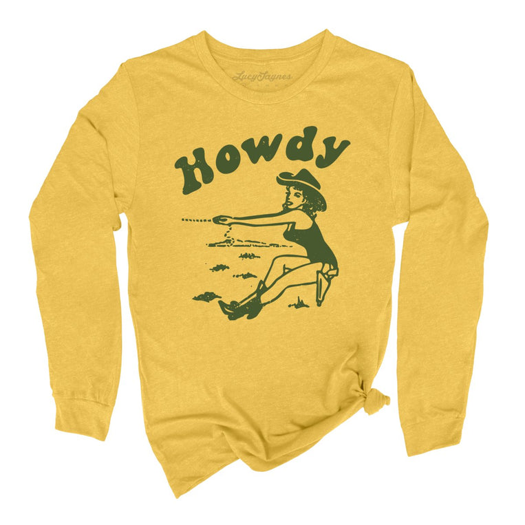 Howdy Cowgirl - Heather Yellow Gold - Full Front