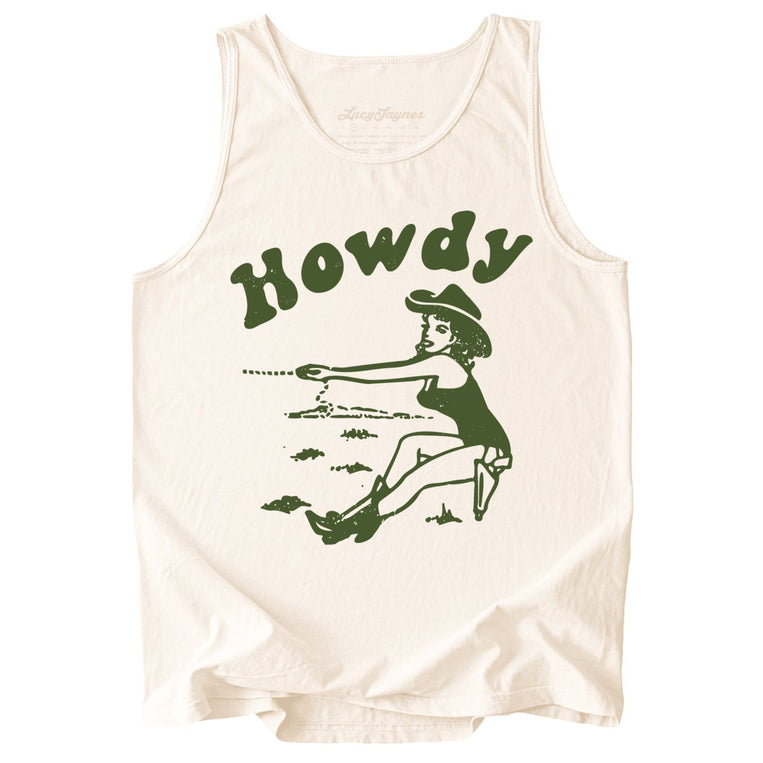 Howdy Cowgirl Comfort Colors Graphic Tank Top