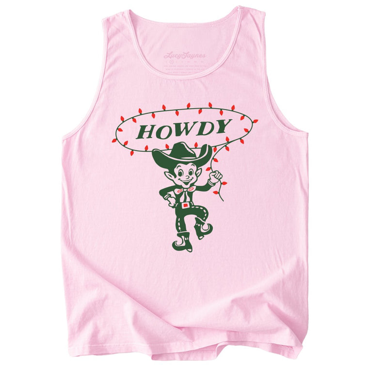 Howdy Elf Comfort Colors Graphic Tank Top - Blossom