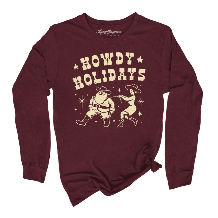 Howdy Holidays - Maroon - Front