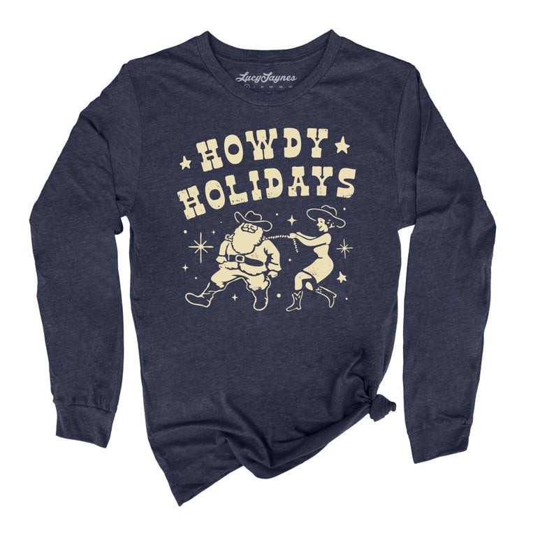 Howdy Holidays - Heather Navy - Front