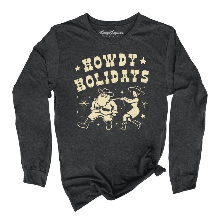 Howdy Holidays - Dark Grey Heather - Front