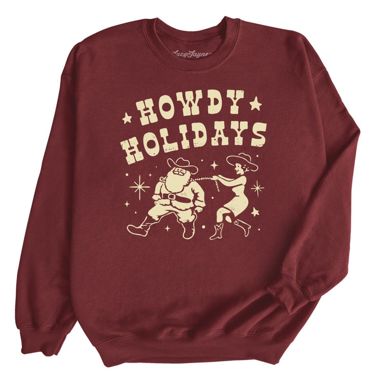 Howdy Holidays - Maroon - Front