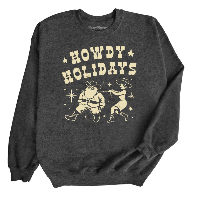 Howdy Holidays - Dark Heather - Front