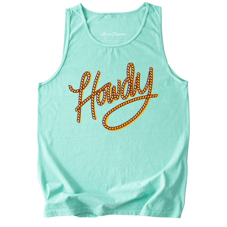 Howdy Rope Comfort Colors Graphic Tank Top - Island Reef