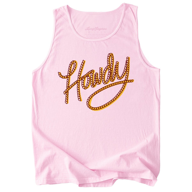 Howdy Rope Comfort Colors Graphic Tank Top - Blossom