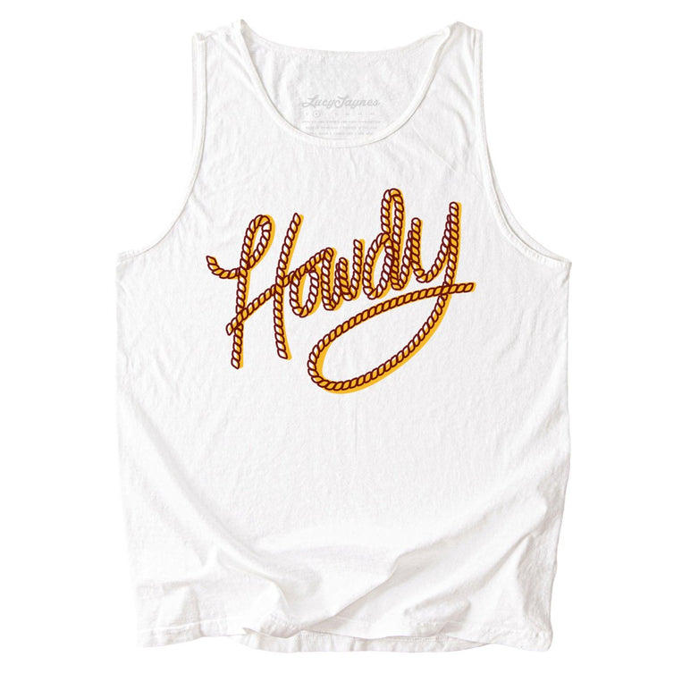 Howdy Rope Comfort Colors Graphic Tank Top - White
