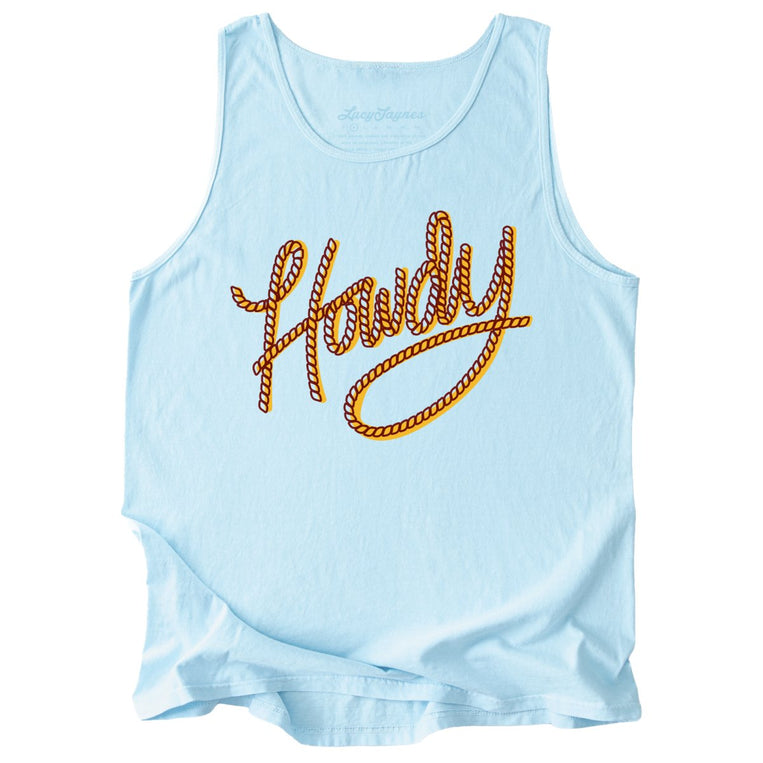 Howdy Rope Comfort Colors Graphic Tank Top - Chambray