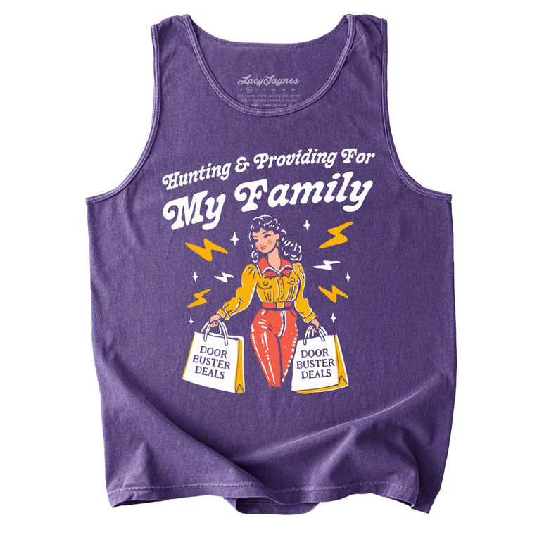 Hunting And Providing For My Family Comfort Colors Graphic Tank Top - Grape