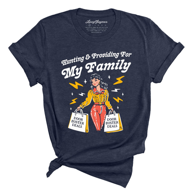 Hunting And Providing For My Family - Heather Midnight Navy - Full Front