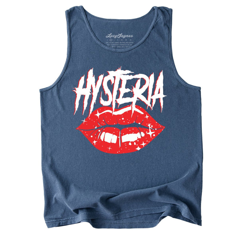 Hysteria Comfort Colors Graphic Tank Top - Denim