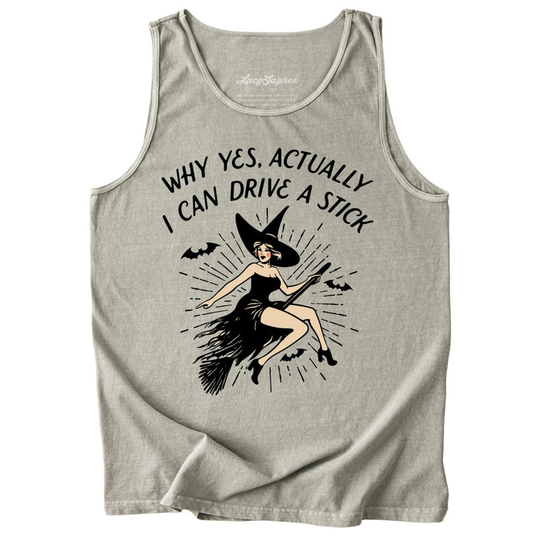 I Can Drive a Stick Comfort Colors Graphic Tank Top - Sandstone