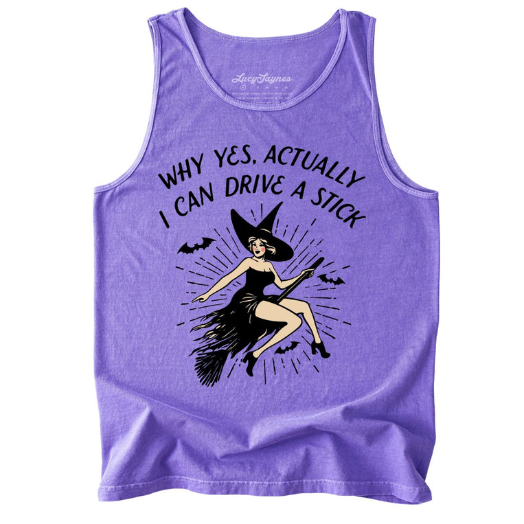 I Can Drive a Stick Comfort Colors Graphic Tank Top - Violet