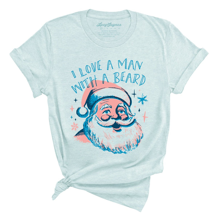 I Love a Man With a Beard - Heather Ice Blue - Full Front
