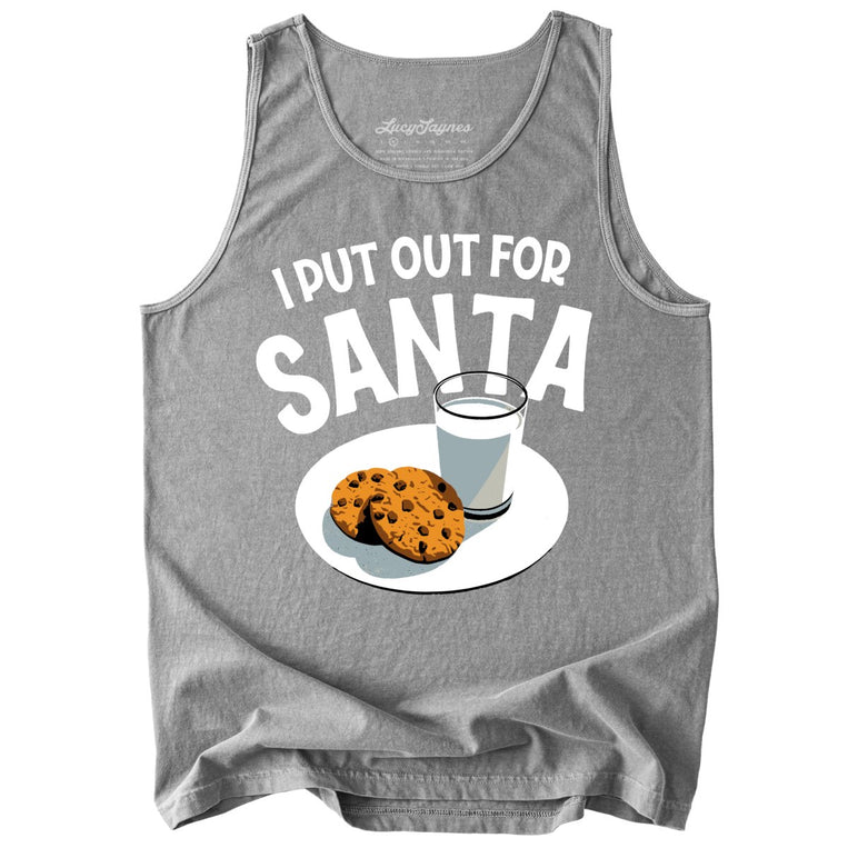 I Put Out For Santa Comfort Colors Graphic Tank Top - Grey
