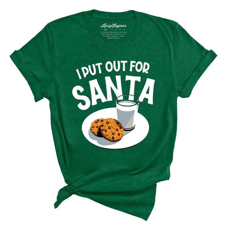 I Put Out For Santa - Heather Grass Green - Full Front
