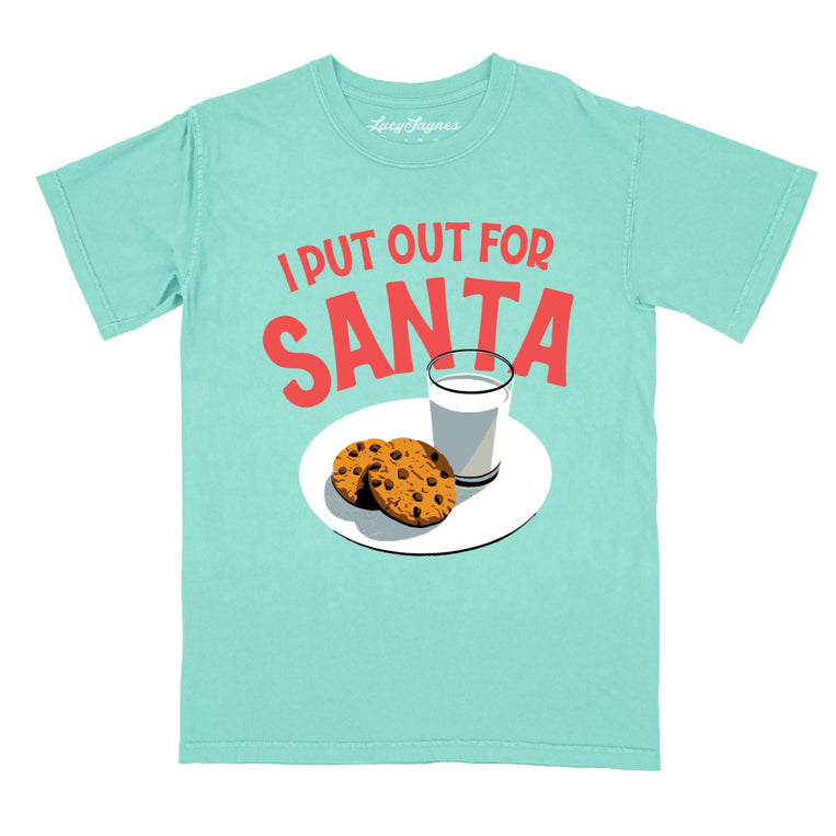I Put Out For Santa Comfort Colors Graphic Tee - Chalky Mint