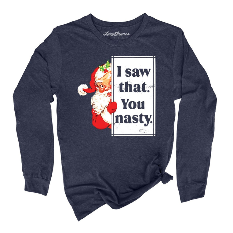 I Saw That You Nasty - Heather Navy - Full Front