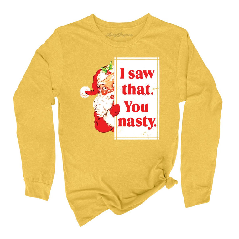 I Saw That You Nasty - Heather Yellow Gold - Full Front