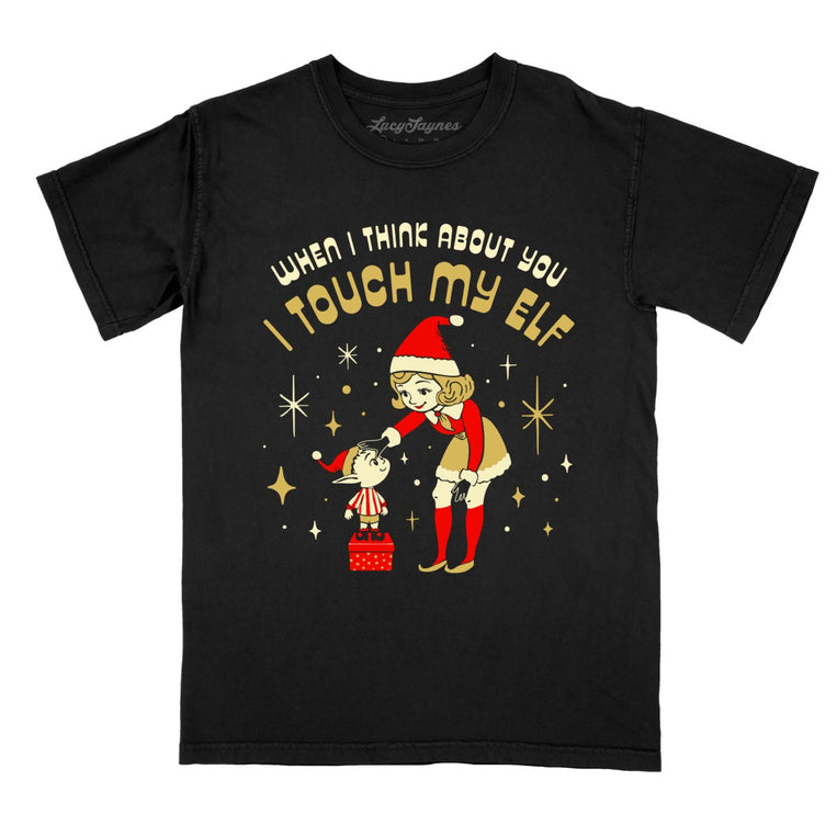 I Touch My Elf - Black - Front