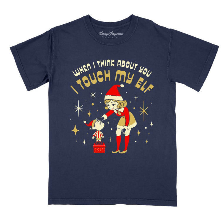 I Touch My Elf - True Navy - Front