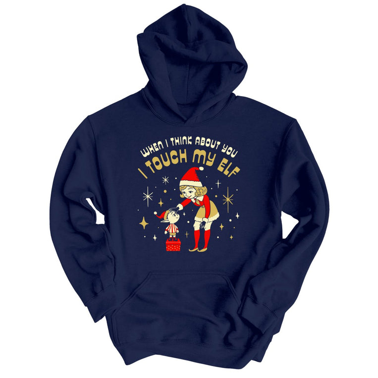 I Touch My Elf - Navy - Front