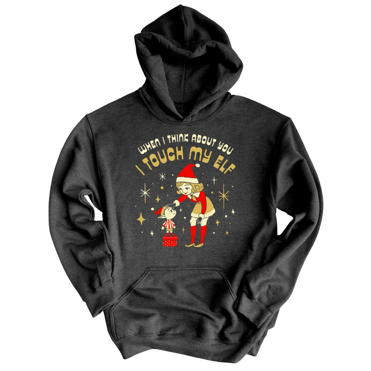 I Touch My Elf - Dark Heather - Front