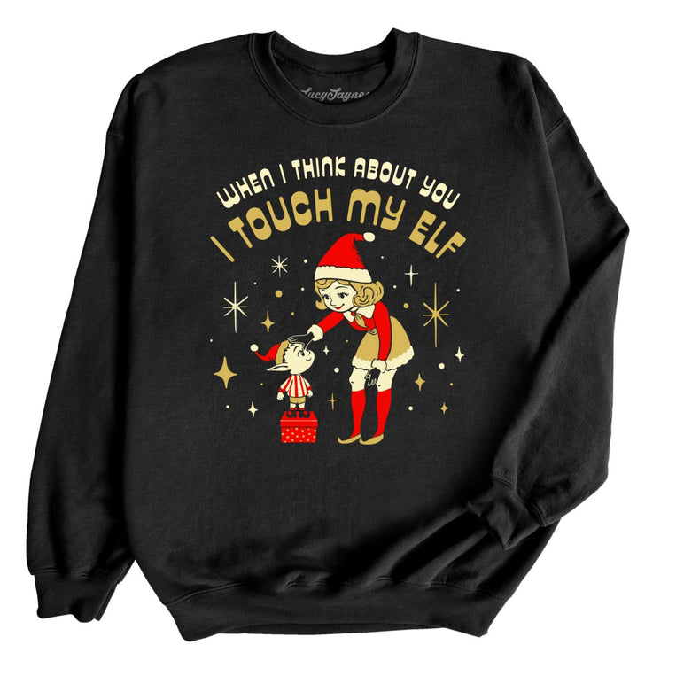 I Touch My Elf - Black - Front