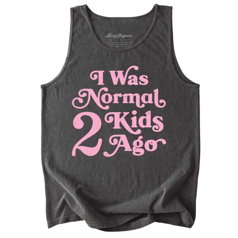 I Was Normal 2 Kids Ago Comfort Colors Graphic Tank Top - Pepper