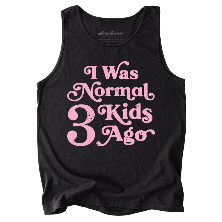 I Was Normal 3 Kids Ago Comfort Colors Graphic Tank Top - Black