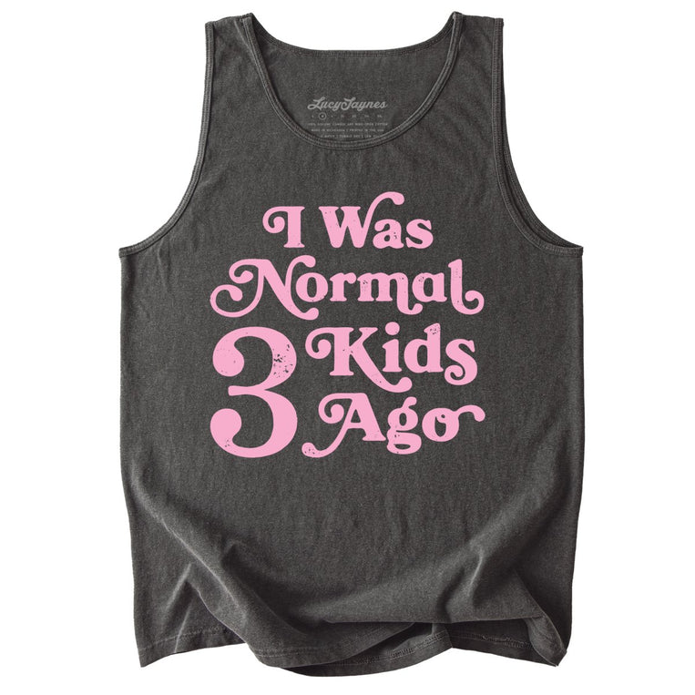 I Was Normal 3 Kids Ago Comfort Colors Graphic Tank Top - Pepper